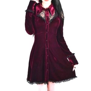 KILLSTAR Dead Silent Shirt Tunic Wine Dress